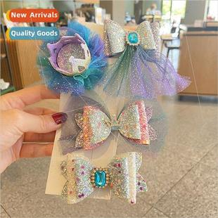 bow accessories clips Princess crown Children Elsa hair