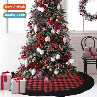 red plaid Christmas black supplies skirt 120cm decoration