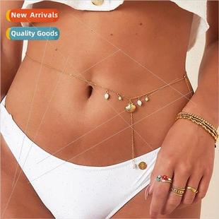 Europe fashion costume jewelry scallop turquoise body chain