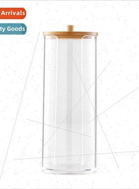 Cotton Swab Organizer Portable Round Container 2-in-1 Househ
