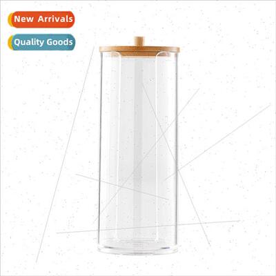 Cotton Swab Organizer Portable Round Container 2-in-1 Househ