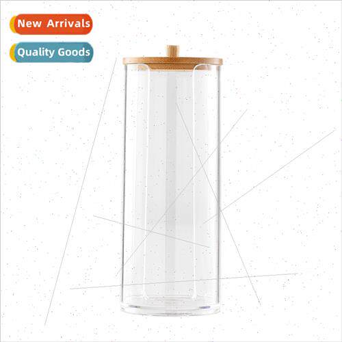 Cotton Swab Organizer Portable Round Container 2-in-1 Househ