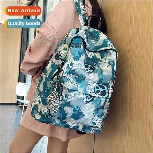 shoulder bag men ins tide cool large-capacy graffi backpack
