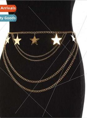 3261 Metal Chain Handmade Patchwork Pentagram Flake Pendant