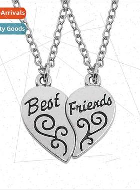 Europe good friends best friends love heart patchwork neckla
