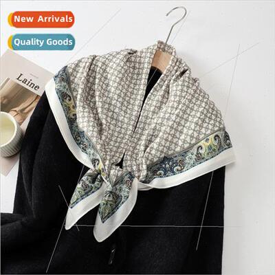 Autumn winter new Korean  printed silk scarf 90*90 simulatio