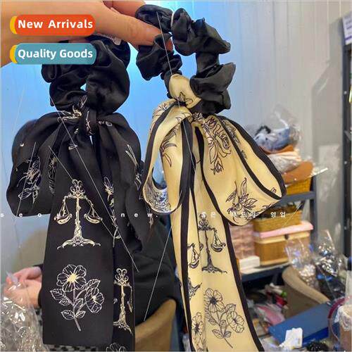 Korea new ins versatile French elegant ribbon floral large i