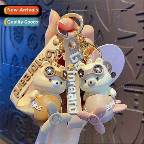 cute bear doll keychain female cartoon exquisite small airpl