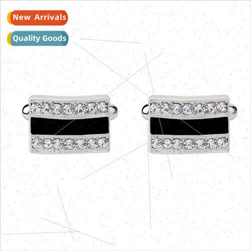 Europe Rectangular diamond oil drop French cufflinks cufflin