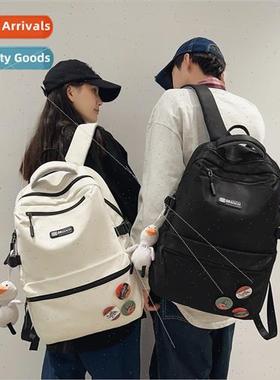 mple solid color shoulder bag men women junior high schoolba