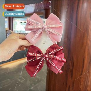 children hair clips Korean threaded bow letters band ribbon