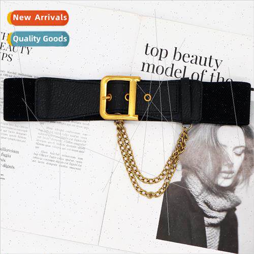 Fashion metal D buckle letters belt chain women waist seal h