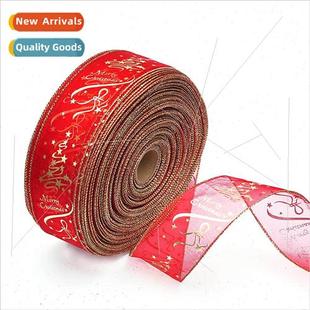 6.3cm100 yards red Christmas Korean decorations gold print
