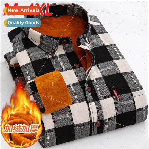Men padded long-sleeved shirt thickened casual men shirts au