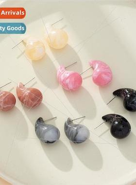 French retro water drop resin earrings female simple versati