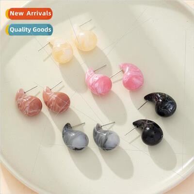 French retro water drop resin earrings female simple versati