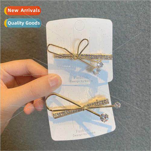 new rhinestone imation zirconia hair clips sweet simple bow