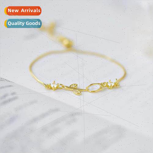 Tulip bracelet female niche delicate cat eye stone rose hjew