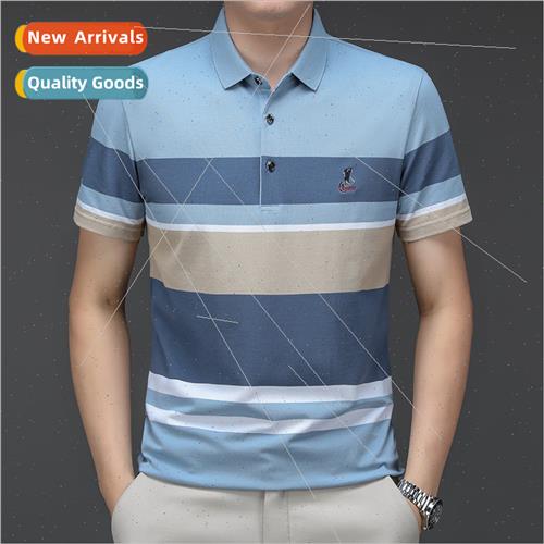 Summer striped POLO shirt men tide brloose tide men short-sl