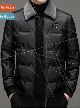 Men whe duck down jacket 2023 fall winter new lapel men casu
