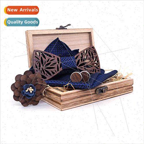 T201 Baked Color Wooden Box Hollow Wooden Bow Tie Men Weddin
