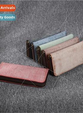 2024 New Genuine Leather Cowhide Men Women Wallets Matte Wax