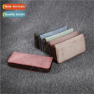 Leather Cowhide Matte New Wax Wallets Genuine Women 2024 Men
