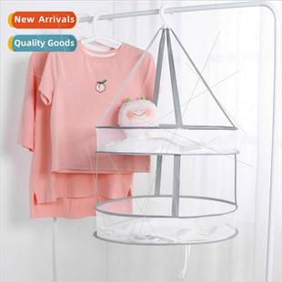 Folding clothes drying basket lay flat socks drying net dryi