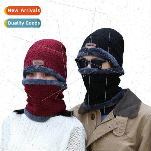Hat men winter warm wool cap thickened kn cap set head cap m