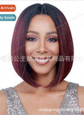 Europe female o head female short head cover coloring gradie