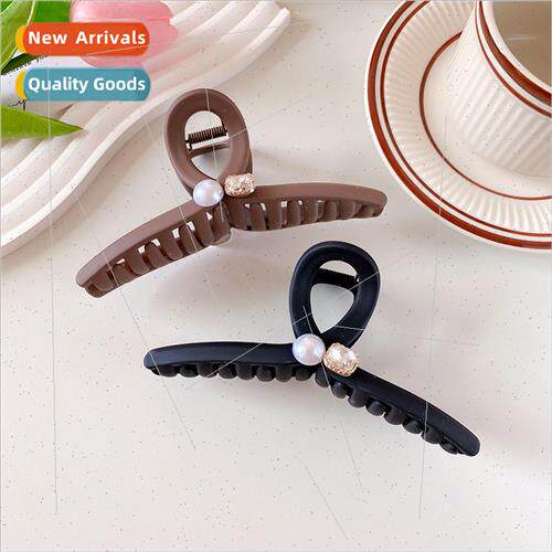 Frosted temperament back head shark clip large grab clip fem