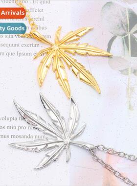 Gold Silver Maple Leaf Necklace Cross Chain Hip Hop Vintage