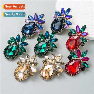 Europe fashion shiny alloy inlaid glass diamond pineapple-sh