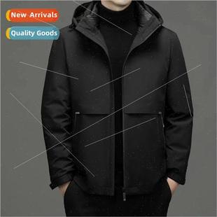 Down Hooded Jacket Men WindproDuck Winter mple Business