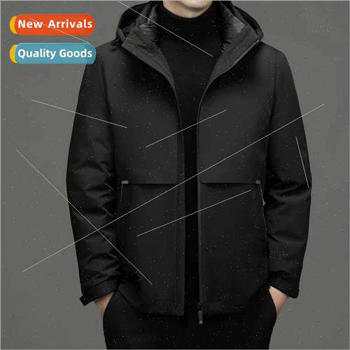 Winter Business Hooded Down Jacket Men mple WindproDuck Down