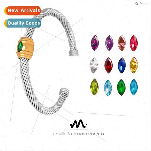 che simple colorful zirconia open bracelet tanium steel does