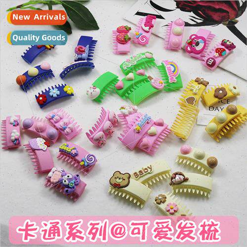 Children cartoon hair comb girls colorful broken hair artifa
