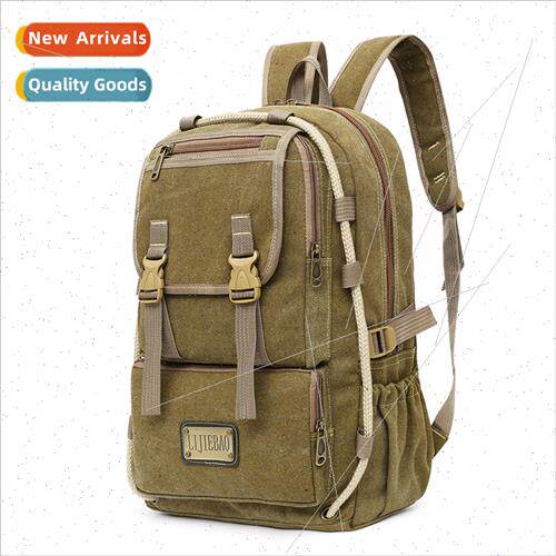 Retro shoulder bag male tide students schoolbag female canva