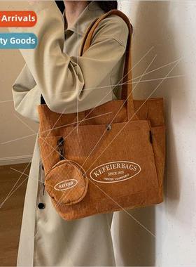 Corduroy handbag bag female new Korean ladies armpit bag lar