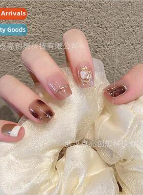 Autumn Amber real handmade wearable nails fall winter  halo
