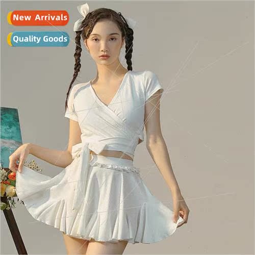 Swimsu women 2024 new solid color fashion spl Japanese Slim