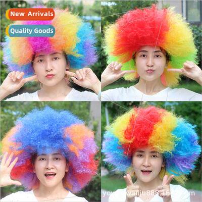 Halloween clown spooky permance props color explosion wig ad