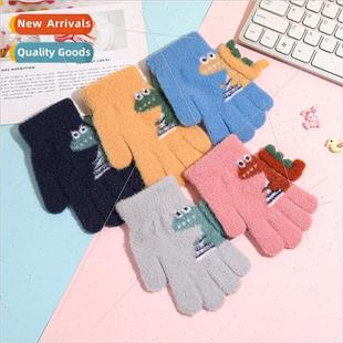 gloves cute winter knted warm children dinosaur cartoon