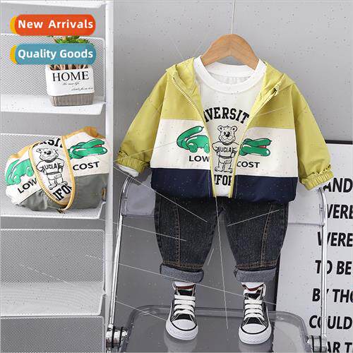 Autumn suit baby handsome new three-piece suit suit cartoon