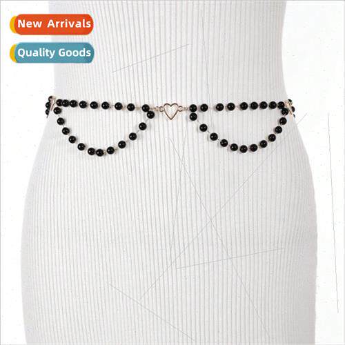 4243 New Metal Chain Pearl Waist Chain Alloy Decoration Body