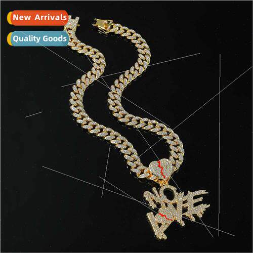 Europe Hip Hop full diamonds spliced letters love pendant me