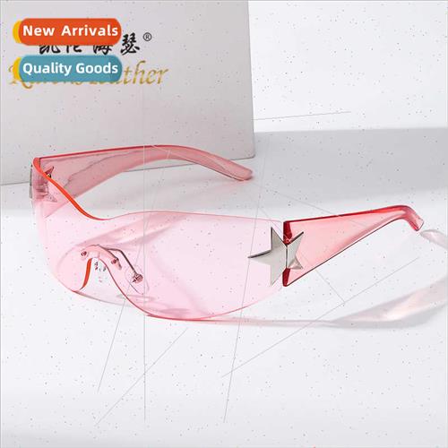 New one-piece rimless pentagram Y2K sunglasses 81032 Millenn