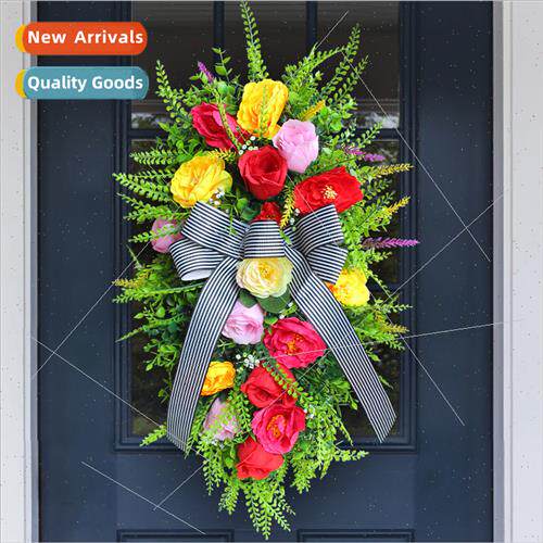 New simulation flowers door hanging wreath front door hangin