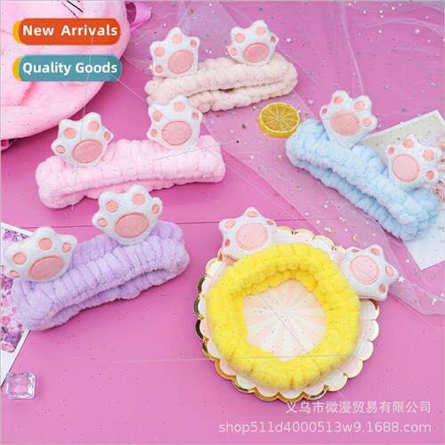 Plush hair band female cat paw hair band make up wash face c