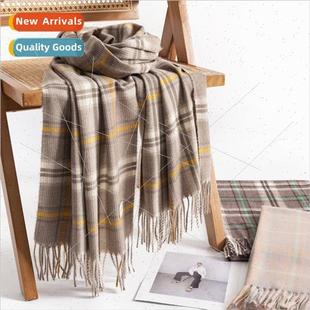 female winter new Elegant commuter scarf fashion neck plaid